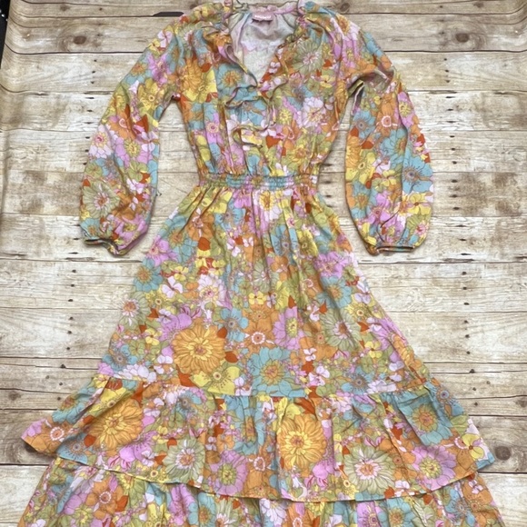 Show Me Your Mumu Cait Midi Dress size Small color groovy blooms - Picture 5 of 5